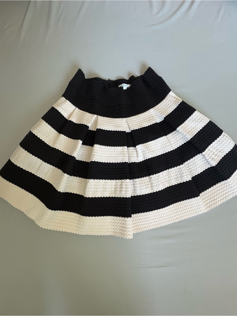 Soprano Black and White Striped Circle Skirt